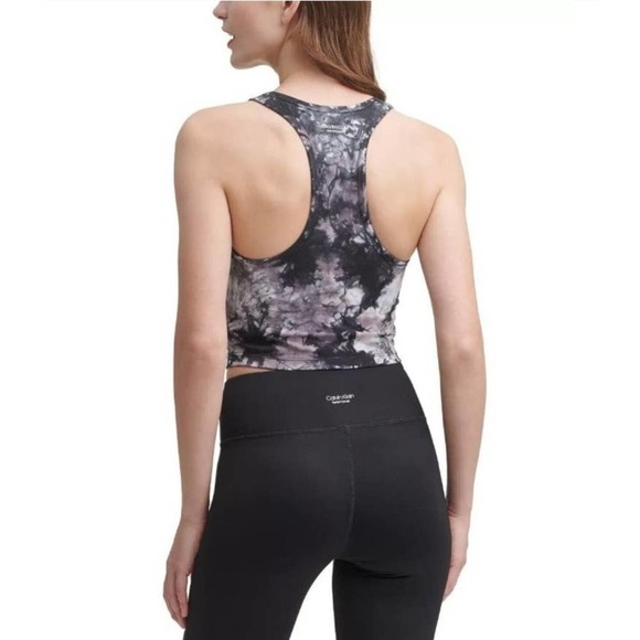 Calvin Klein Tie Dyed Cropped Racerback Top Large - Picture 5 of 13
